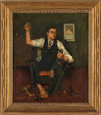 A. D. NEVILLE (1895-1970). The Sock Mender. [AMERICAN ART]